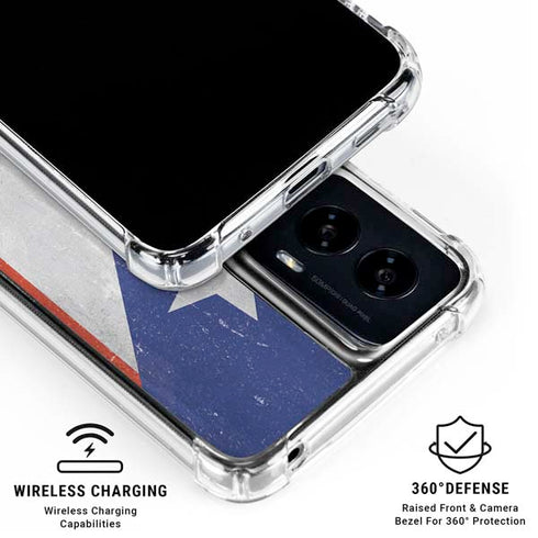 Puerto Rico Flag Distressed Moto G Power 5G (2024) Clear Case